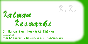 kalman kesmarki business card