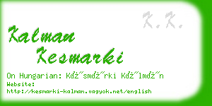 kalman kesmarki business card